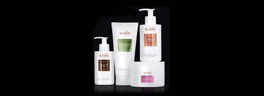 BABOR KörperpflegeDie luxuriöse Babor Spa Körperpflegeserie vereint Düfte zum Wohlfühlen mit schmeichelnden Texturen und exklusiven Wirkstoffen aus pflanzlichem Stammzellenextrakt. Wohltuende Behandlungen mit vier erlesenen Pflegeserien schaffen ein Spa Erlebnis das weit über den Moment des Verwöhnens hinausgeht. Alle Babor Spa Produkte enthalten hochwirksame Stammzellextrakte aus der Elsbeere und der Champagnerbirne. Diese werden exklusiv von Babor erstmalig in der Körperpflege eingesetzt. Als intensive Anti-Aging Wirkstoffe schützen Stammzellen die Hautzellen gegen vorzeitige Hautalterung. Der unvergleichliche Luxus dieser Produkte lässt sie zum Verwöhn- und Pflegeerlebnis der Extraklasse werden.