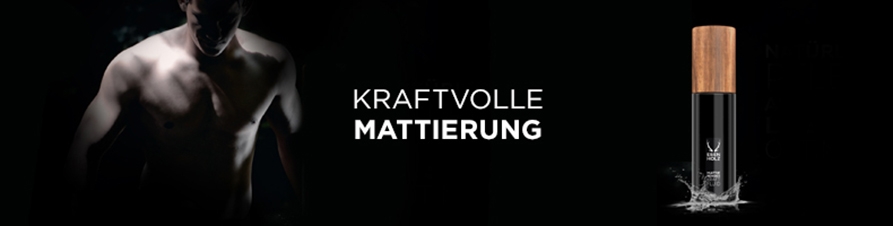 08 Kraftvolle MattierungEine echte Revolution im Segment der mattierenden Produkte. "T-Zone" und Mischhaut: Stirn und Nase glänzen unangenehm, weil öliger, während Augen- und Wangenpartien viel trockener sind. Ein Problem vieler Männer. Das mattierende Kraftfluid gibt der Haut ihr natürliches, glanzfreies Erscheinungsbild zurück und lässt sie jederzeit frisch und gesund aussehen.