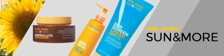 Milk_Shake Sun & Morebietet die perfekten Sonnenschutz Artikel. Geniessen Sie Urlaub, Sonne, Strand und Meer viel bewusster mit der Gewissheit, dass Haut und Haar dank Milk_Shake Sun & More optimal vor der Sonne geschützt sind. Ideale Pflege für Haut und Haar bietet Sun & More aber auch nach dem entspannten Sonnenbad und spendet zudem wichtige Feuchtigkeit, die durch ein Sonnenbad verloren gegangen ist. Sun & More von Milk_Shake ist die optimale Rundum-Pflege für entspannte Sommer- und Urlaubstage.