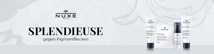 Nuxe Splendieuse Die Nuxe Splendieuse Pflegeserie ist die optimale Gesichtspflege gegen Pigmentflecken. Lästige dunkle Flecken gehören dank Splendieuse der Vergangenheit an, denn diese Nuxe Pflegeserie lässt diese Makel einfach verblassen und reduziert zusätzlich ihre Grösse. Die Bildung von Melanin als Hauptverursacher dunkler Pigmentflecken wird verhindert. So schafft Splendieuse auf zarte und pflegende Weise ein ebenmässiges Hautbild und sorgt dafür, dass es begleitet von frisch aktivierter Leuchtkraft lange erhalten bleibt.