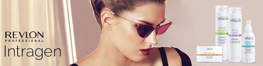 Revlon Intragenvereint Pflegeprodukte, die sich optimal der Probleme rund um Haarausfall, Schuppen und gereizte / fettige Kopfhaut annehmen. Die Pflegeserie Intragen beinhaltet perfekt auf die Probleme abgestimmte Shampoos und Haarkuren, die frühzeitigen Haarausfall verhindern, die Haardichte verstärken, Schuppen entfernen und die Kopfhaut beruhigen. Juckreiz sowie Irritationen und Rötungen werden gelindert und fettige Kopfhaut sanft und tiefenwirksam von überschüssigem Fett befreit.