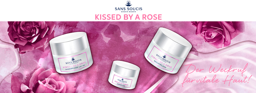 Sans Soucis Anti-Age Repair Kissed by a Rose3-fach-Wirkung für gesunde, sonnengeküsste Haut in jedem Alter! Die innovative Anti Age Pflegeserie ANTI-AGE REPAIR KISSED BY A ROSE mit dem exklusiven Marine Cellular Repair Complex bestehend aus Alpenrosenstammzellen, Thermalwasser und dem Repair Complex, sorgt für eine 3-Fach-Wirkung: Anti-Falten, UV-Repair und Zellschutz. Die Hauterneuerung wird unterstützt und dem vorzeitigen, lichtbedingten Hautalterungsprozess wird vorgebeugt. Die hochwertigen Pflegeprodukte fördern die Vitalität der Hautstammzellen, aktivieren die natürlichen Reparaturmechanismen und mildern Linien und Fältchen. Für ein deutlich strafferes und erholtes Hautbild.
