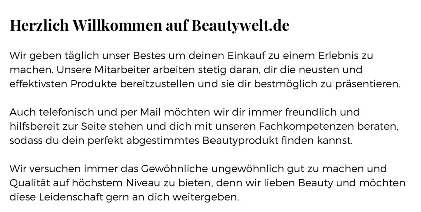 Herzlich Willkommen bei Beautywelt
