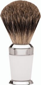 Erbe Shaving Shop Premium Design PARIS Rasierpinsel Dachshaar Edelharz weiß