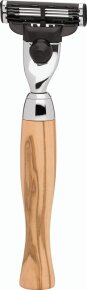 Erbe Shaving Shop Premium Design VIENNA Gillette Mach3 Rasierer Olivenholz