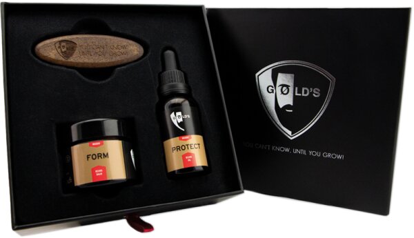 0791732707304 - Gølds Herrenpflege Bart Geschenkbox Bartöl 30 ml + Bartbalsam 50 ml + Bartbürste aus Schweineborsten und Nussbaumholz 1 Stk