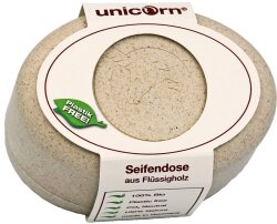 unicorn Seifendose aus Flüssigholz + klein + sahneweiß