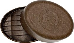 unicorn Seifendose aus Flüssigholz + groß + kokosbraun