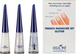 Herôme French Manicure Set Glitter 3x 10 ml