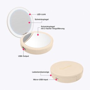 Lotta Power Schminkspiegel Gold