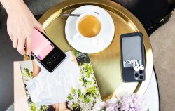 Lotta Power SoftCase Kartenhalter für Smartphones Grey + Rose Bundle (2er Set)