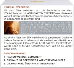 L'Oréal Paris Anti-Falten Experte Stärkende-Pflege Nacht Pflege-Boost-Komplex 65+ Gesichtscreme 50ml