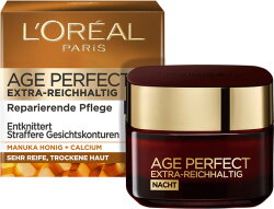 L'Oréal Paris Age Perfect Extra-Reichhaltig Reparierende Pflege Manuka Honig Nacht Gesichtscreme 50ml