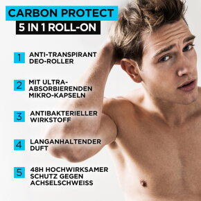 L'Oréal Men Expert Carbon Protect 5in1 Anti-Transpirant Deo Roll-On Deo Roll-On 50ml