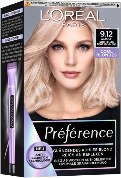 3600523947133 - L’Oréal Paris Haarfarben Préférence Sehr Helles Beige Aschblond Coloration Cool Blondes 912 Alaska 1 Stk 3600523947133 - L’Oréal Paris Haarfarben Préférence Sehr Helles Beige Aschblond Coloration Cool Blondes 912 Alaska 1 Stk