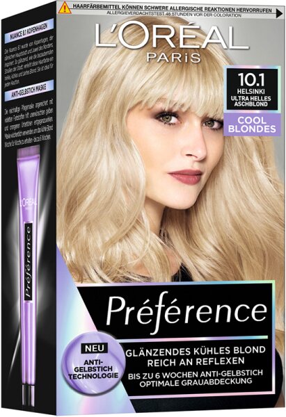3600523947188 - LOré al Paris Pré fé rence Cool Blondes 101 Ultra helles Aschblond (Helsinki) Coloration 1 Stk 3600523947188 - LOré al Paris Pré fé rence Cool Blondes 101 Ultra helles Aschblond (Helsinki) Coloration 1 Stk