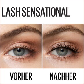 Maybelline New York Lash Sensational Voller-Wimpern-Fächer Mascara Very Black Waterproof Mascara 9,4ml