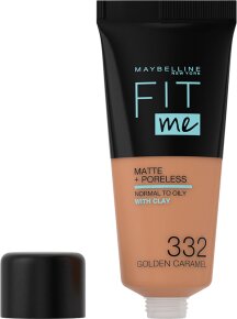 Maybelline New York Fit Me! Matte + Poreless Make-Up 332 Golden Caramel Foundation (fl&uuml;ssig) 30ml