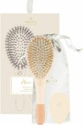 Bachca Hair Kit Nude - Brush Boar And Nylon + Wooden Mirror + Cotton Pouch Bachca Hair Kit Nude - Brush Boar And Nylon + Wooden Mirror + Cotton Pouch