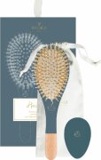Bachca Hair Kit Dark Blue - Brush Boar And Nylon + Wooden Mirror + Cotton Pouch Bachca Hair Kit Dark Blue - Brush Boar And Nylon + Wooden Mirror + Cotton Pouch
