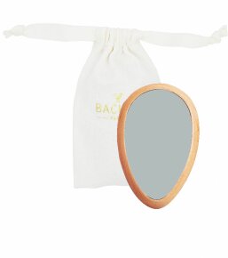 Bachca Wooden Hand Miroir + Cotton Pouch