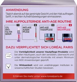 L'Oréal Paris RevitaLift Filler [+Hyaluronsäure] Intensiv Aufpolsternde Anti-Age Pflege Nacht Nachtcreme 50ml