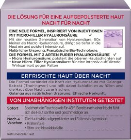 L'Oréal Paris RevitaLift Filler [+Hyaluronsäure] Intensiv Aufpolsternde Anti-Age Pflege Nacht Nachtcreme 50ml