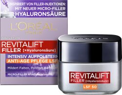 L'Oréal Paris RevitaLift Filler [+Hyaluronsäure] Intensiv Aufpolsternde Anti-Age Pflege LSF 50 Gesichtscreme 50ml