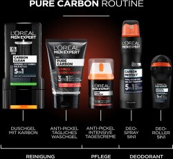 L'Oréal Men Expert Pure Carbon Anti-Pickel Tägliches Waschgel Reinigungsgel 100ml