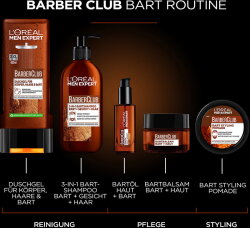 L'Oréal Men Expert Barber Club Duschgel XXL für Körper, Haare & Bart 400 ml