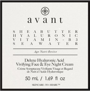 Avant Age Nutri-Revive Deluxe Hyaluronic Acid Vivifying Face & Eye Night Cream 50 ml