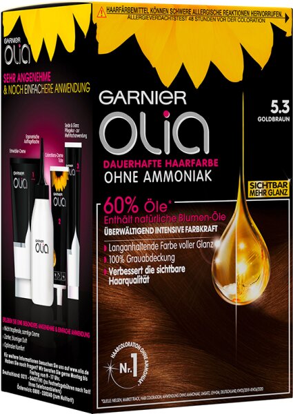 3600541250604 - Olia dauerhafte Haarfarbe 53 Goldbraun Coloration 1Stk 3600541250604 - Olia dauerhafte Haarfarbe 53 Goldbraun Coloration 1Stk