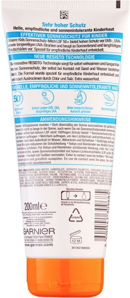 Garnier Ambre Solaire Kids Sensitive expert+ Milch LSF 50+ 200 ml