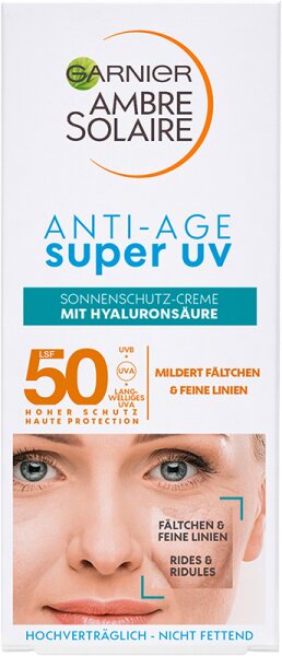 50 Anti-Age Super Garnier 50 Solaire Ambre LSF Sonnenschutz-Creme UV
