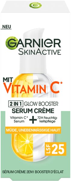 3600542449595 - SkinActive Vitamin C 2in1 Glow Booster Serum Creme LSF 25 Gesichtsserum 50ml 3600542449595 - SkinActive Vitamin C 2in1 Glow Booster Serum Creme LSF 25 Gesichtsserum 50ml