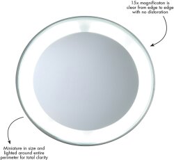 Tweezerman LED Mini Mirror - 15X Mini Vergrößerungsspiegel