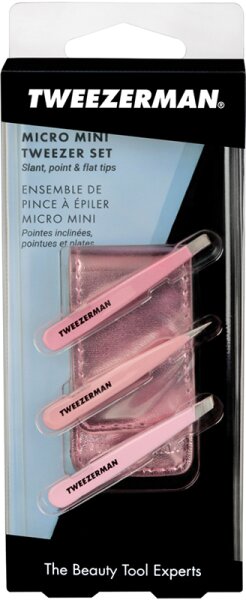 Tweezerman Micro Mini Tweezer Set - Micro Mini Pinzetten Set, Pink