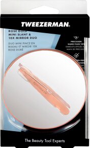 Tweezerman Set = Pinzette + Spiegel Roségold 2 Artikel im Set