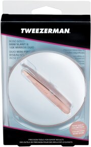 Tweezerman Set = Pinzette + Spiegel Roségold 2 Artikel im Set