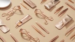 Tweezerman Mini Slant Tweezer & Case - Schräge Mini Pinzette mit Etui, Rose Gold