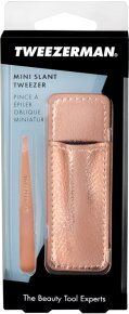 Tweezerman Mini Slant Tweezer & Case - Schräge Mini Pinzette mit Etui, Rose Gold
