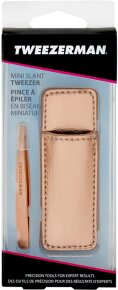 Tweezerman Mini Slant Tweezer & Case - Schräge Mini Pinzette mit Etui, Rose Gold