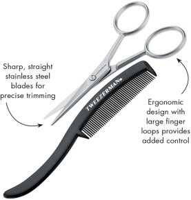 Tweezerman G.E.A.R. Bartschere und Kamm 1 Stk.