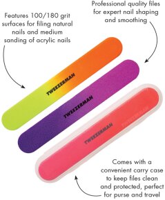 Tweezerman Nagelfeile, geblistet Neon 3 Stk.