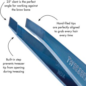 Tweezerman Slant Tweezer Bell Bottom Blue 1 Stk.