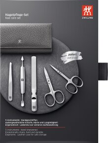 Zwilling Druckknopf-Etui, Leder, 5-tlg. Anthrazit 1 Stk.