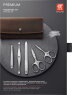ZWILLING Beauty Druckknopf-Etui, Rindleder, braun, 5-tlg.