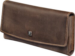 ZWILLING Beauty Druckknopf-Etui, Rindleder, braun, 5-tlg.