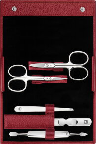 Zwilling Druckknopf-Etui, Leder, 5-tlg. Rot 1 Stk.