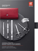 Zwilling Druckknopf-Etui, Leder, 5-tlg. Rot 1 Stk. Zwilling Druckknopf-Etui, Leder, 5-tlg. Rot 1 Stk.